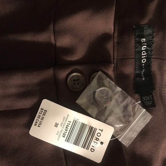 TORRID- STUDIO SIGNATURE PREMIUM PONTE STRETCH TROUSER - BROWN 30 XT - Picture 3 of 5